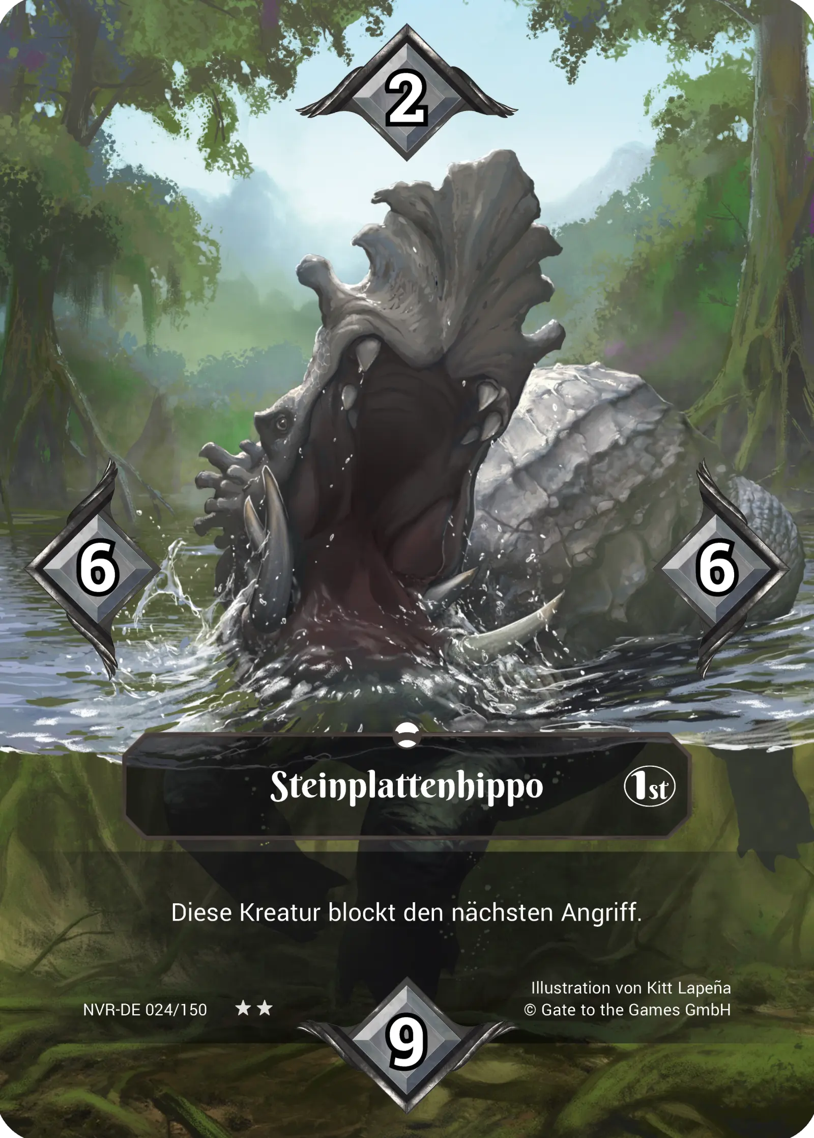 1st 024/150 Steinplattenhippo