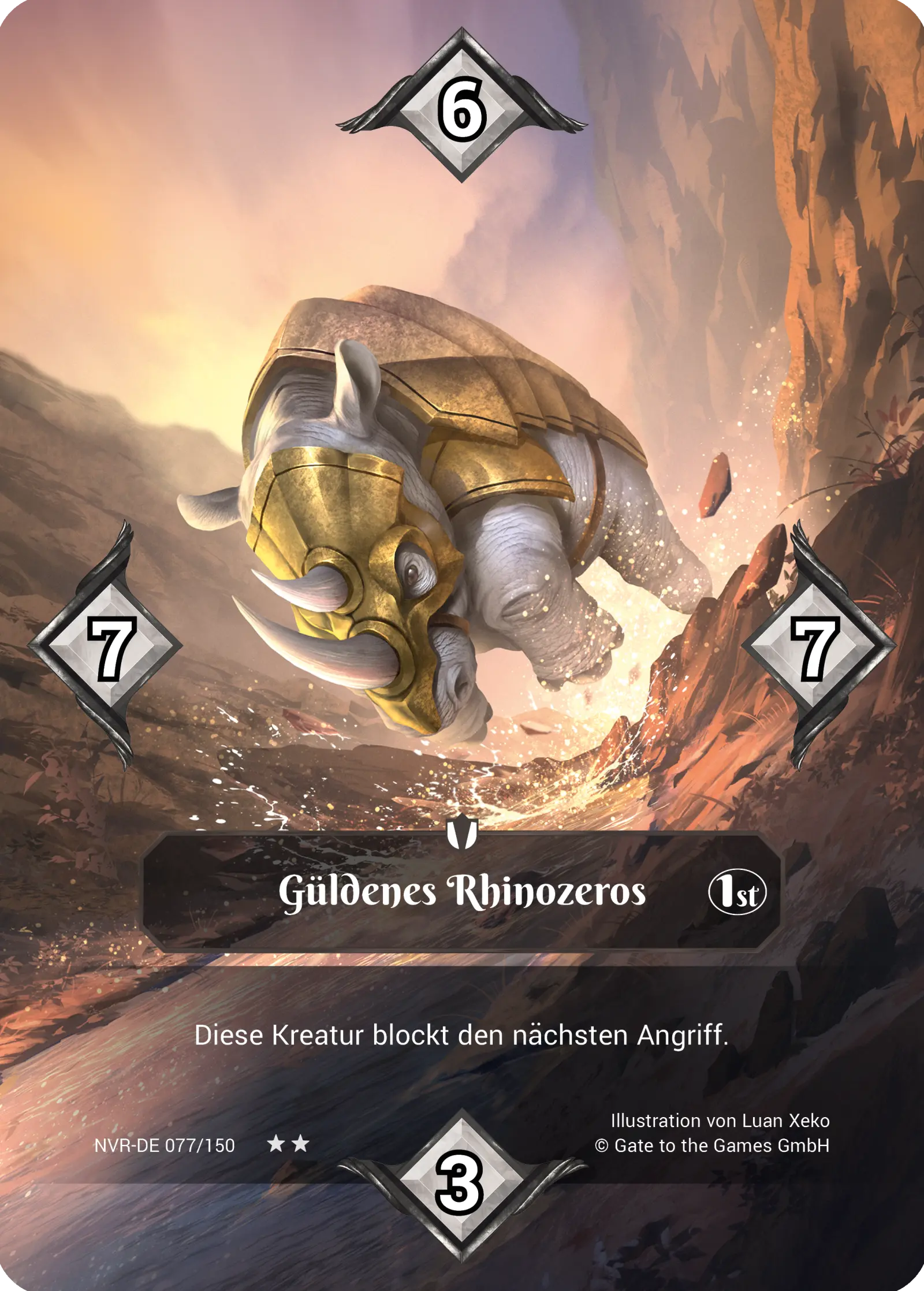 1st 077/150 Güldenes Rhinozeros